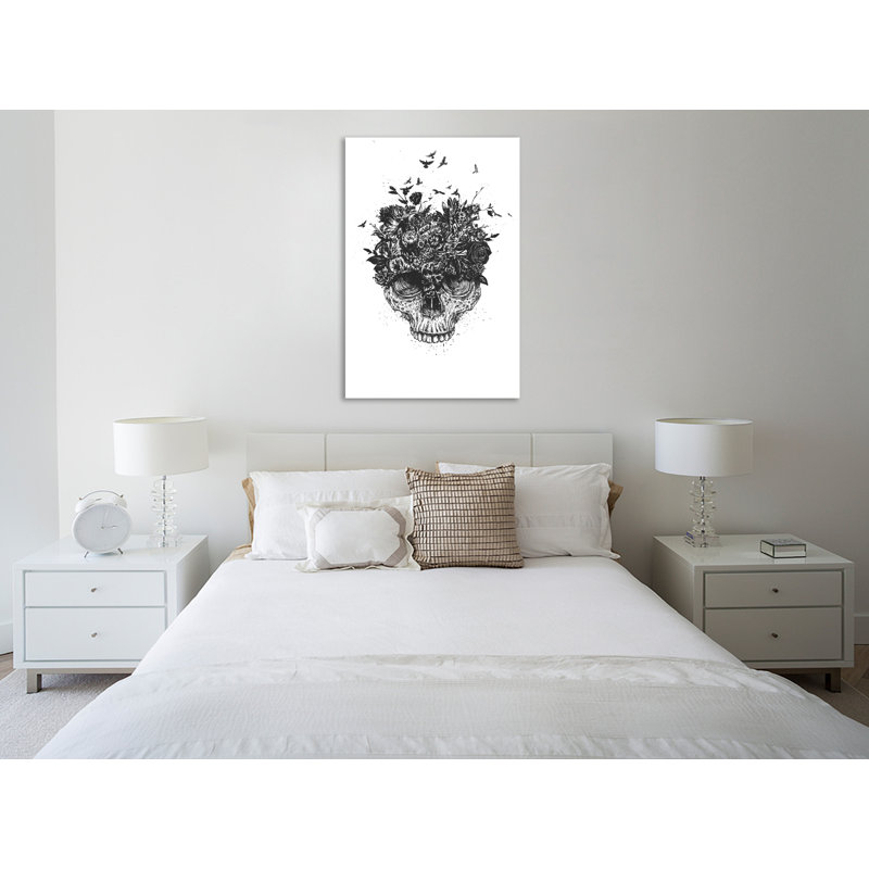 "My Head Is A Jungle (BW)", toile tendue par Balazs Solti, H 18 po x l 12 po x P 1,5 po