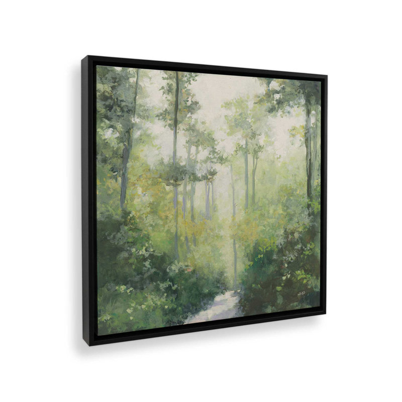 «Forest Contemplation» par Julia Purinton, reproduction d'art sur toile, H 12 po x l 12 po, Cadre flottant, Noir
