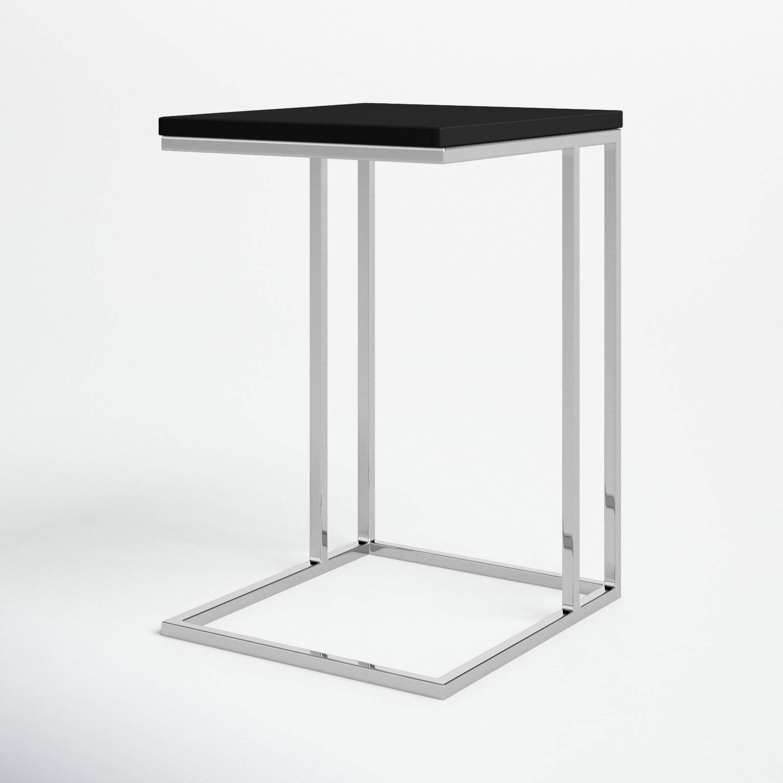 Hampshire End Table, Black Top/Silver Base