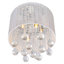 Plafonnier encastré chromé 4 lumières 10 po et abat-jour blanc avec gouttes de cristal-1695506096
