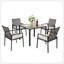 Ensemble de table de salle à manger toutes saisons 5 pièces, ensemble de conversation pour patio avec trou pour parasol et extérieur en rotin
