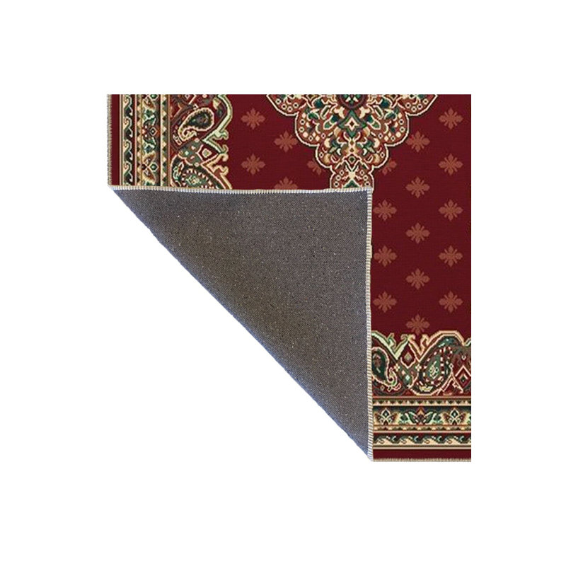Tapis tissé bourgogne à motif lavable, Tapis de couloir 3 pi 3 po x 9 pi 10 po