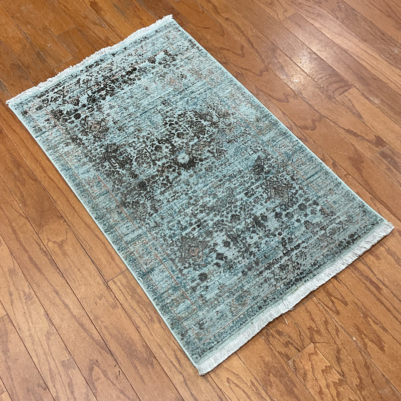 Williston Forge Turkish Modern Erased Design Wool & Silk Rug
