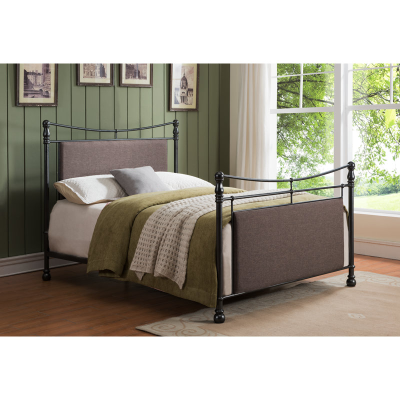 Upholstered Metal Standard Bed, King