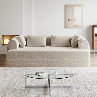 Canapé-lit convertible de 78,7 pouces avec coussin cylindrique, canapé-lit pliant en chenille avec, canapé-lit pliant avec poche latérale, canapé-lit pour salon