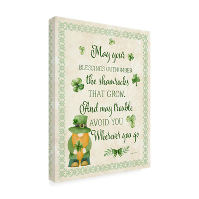 Art textuel sur toile typographique «An Irish Blessing A»