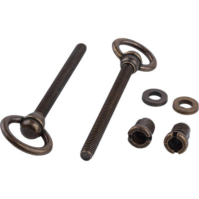 Boulon de fixation de miroir en laiton antique | 3-1 / 2 po de long | Paquet de 2 | Quincaillerie de fixation de miroir réglable | Boulon de charnière pour miroir pivotant | Quincaillerie d'armoire, de commode, de meuble-lavabo