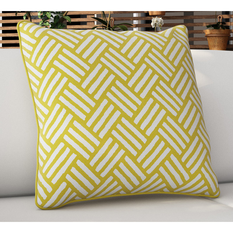 Geometric Outdoor Reversible Throw Pillow, 16" x 16", Burnt Orange/White