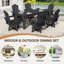 Chaise Adirondack pivotante en plastique noir PEHD-132055737