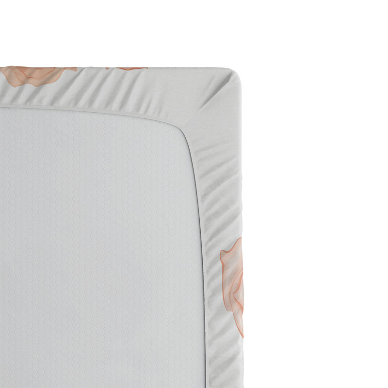 Drap-housse orange Ambesonne, Floral pêche saumon, Drap-housse de taille très grand