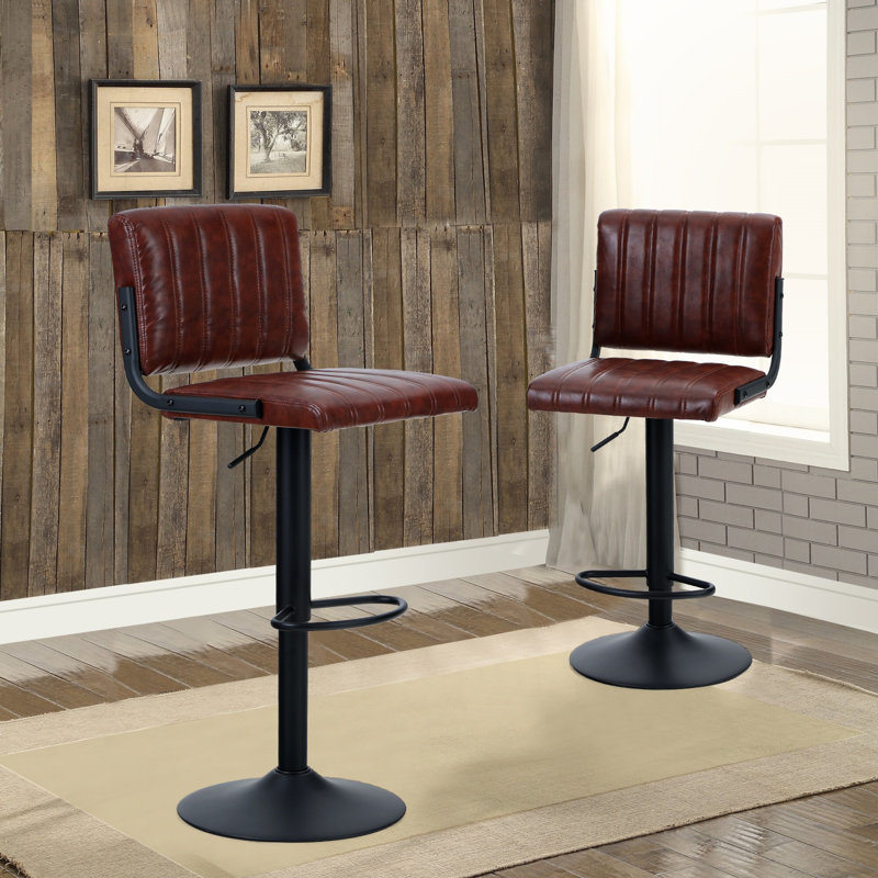 Tabouret pivotant à hauteur réglable, Brun