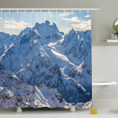 Lake Shower Curtain with Hooks Included
