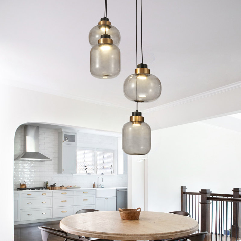 Leonah 4 - Light Matte Black LED Cluster Pendant