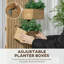 Brexlee Wall-mounted Wooden Garden Planters with Trellis, Carbonised