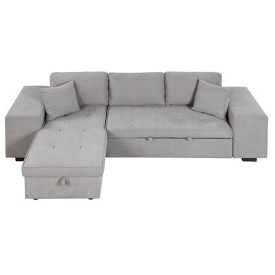 Canapé-lit à 3 places avec canapé en L réversible, chaise de rangement et 2 tabourets, 104,5 po, rangement modulaire gris 104,5 po, tabourets