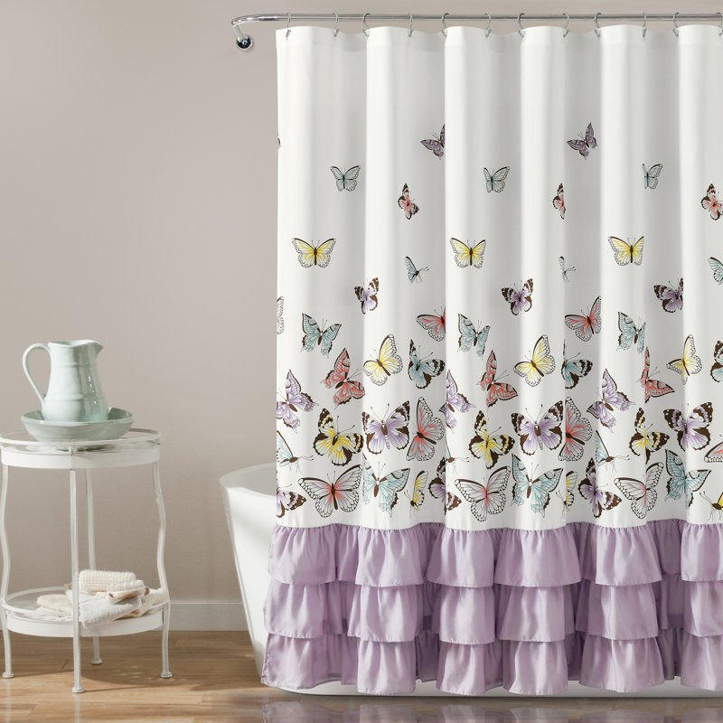 Flutter Butterfly Butterfly Single Shower Curtain, Lilac