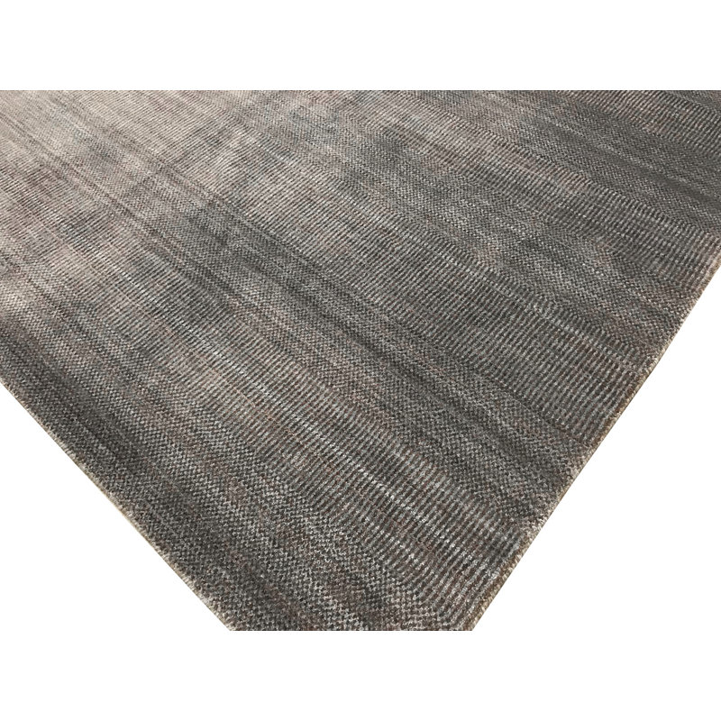 Tapis bleu et gris noué à la main de haute qualité
