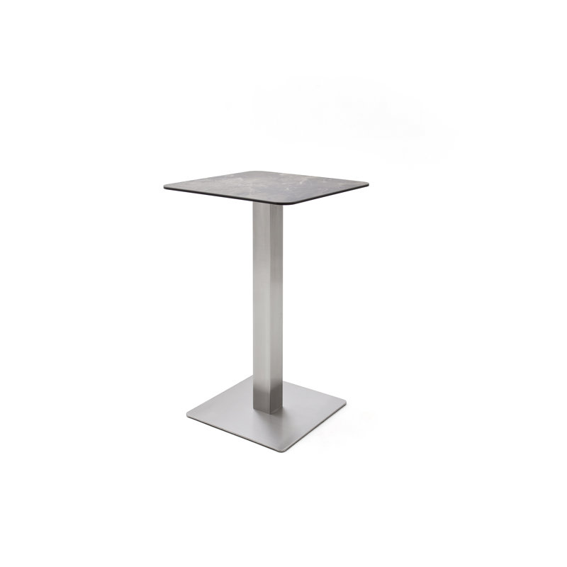 Michaella Glass Top Metal Base Dining Table, Mocha ceramic