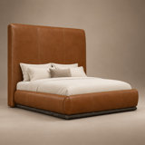 Cipriani Heirloom Quality Bed (Tall Version 72"H) in Buttery Soft 100% Top Grain Leather, Made to Order