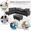 Canapé modulaire en cuir synthétique 3 pièces-824891716
