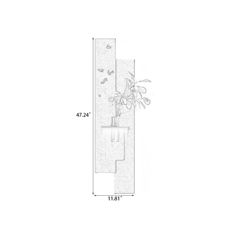 White, Green Rectangular Manufactured Wood Wall art, 47.24" H x 11.81" W