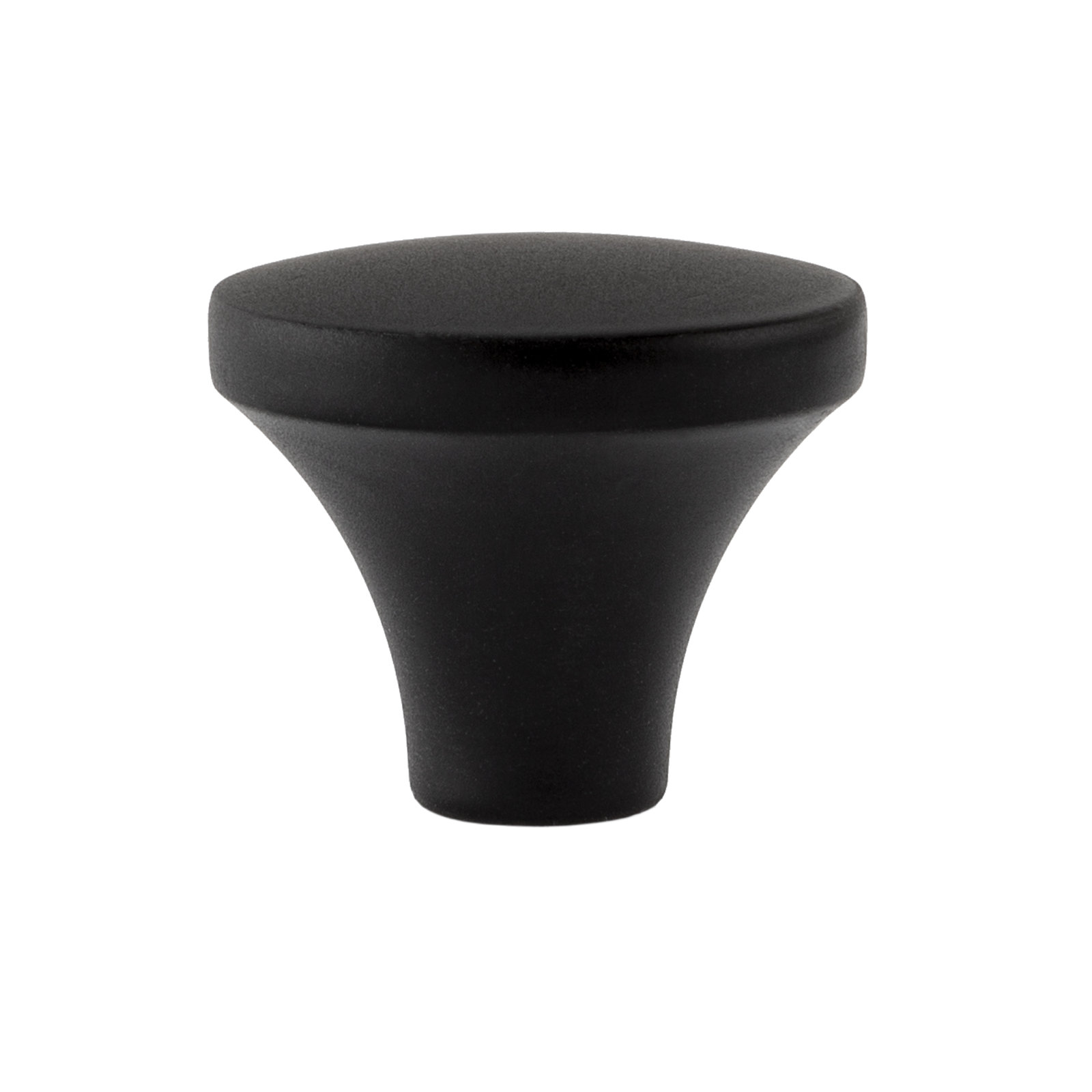Lancaster Round Cabinet Knob, Matte Black