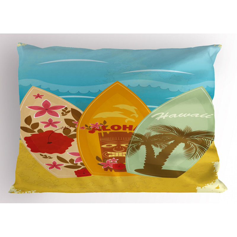 Surfboard Polyester Sham Set, King