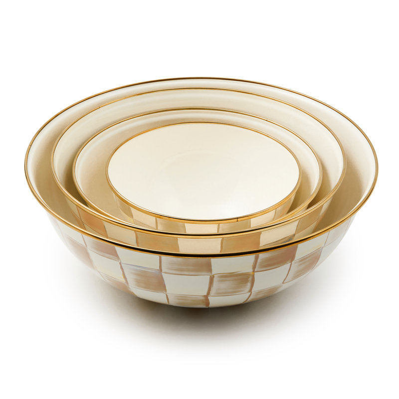 Mocha Check Medium Everyday Bowl, 11"