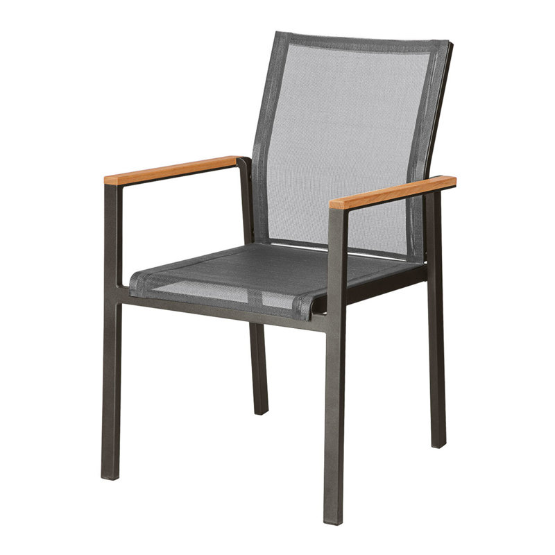 Aura Dining Armchair, Platinum/Graphite