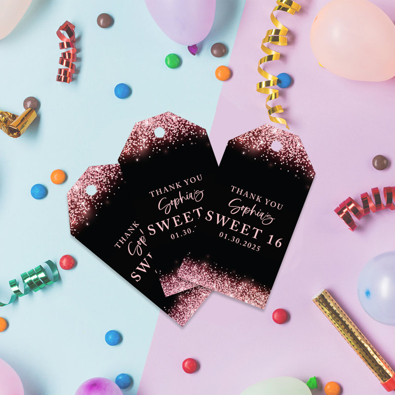 Étiquettes de cadeau personnalisables personnalisables Sweet 16