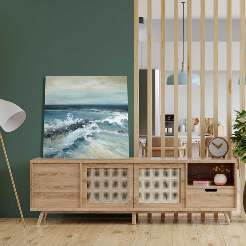 Converging Waves par Carol Robinson - Peinture, L 18 po x H 18 po, Toile tendue