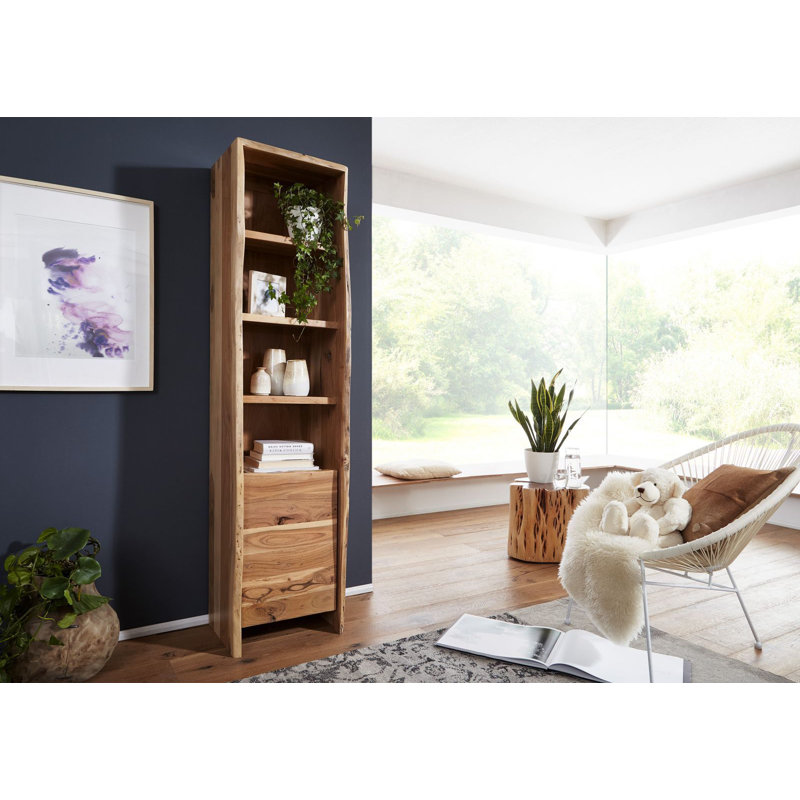 Pure Acacia Solid Wood Linen Cabinet, Ecru
