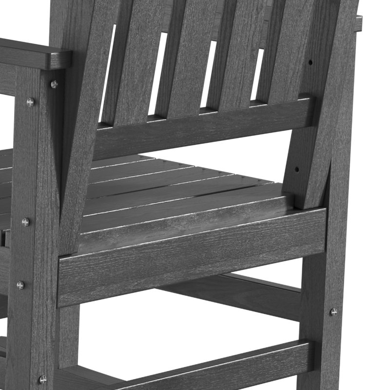 Chaise berçante surdimensionnée d'extérieur en PEHD, Gris foncé