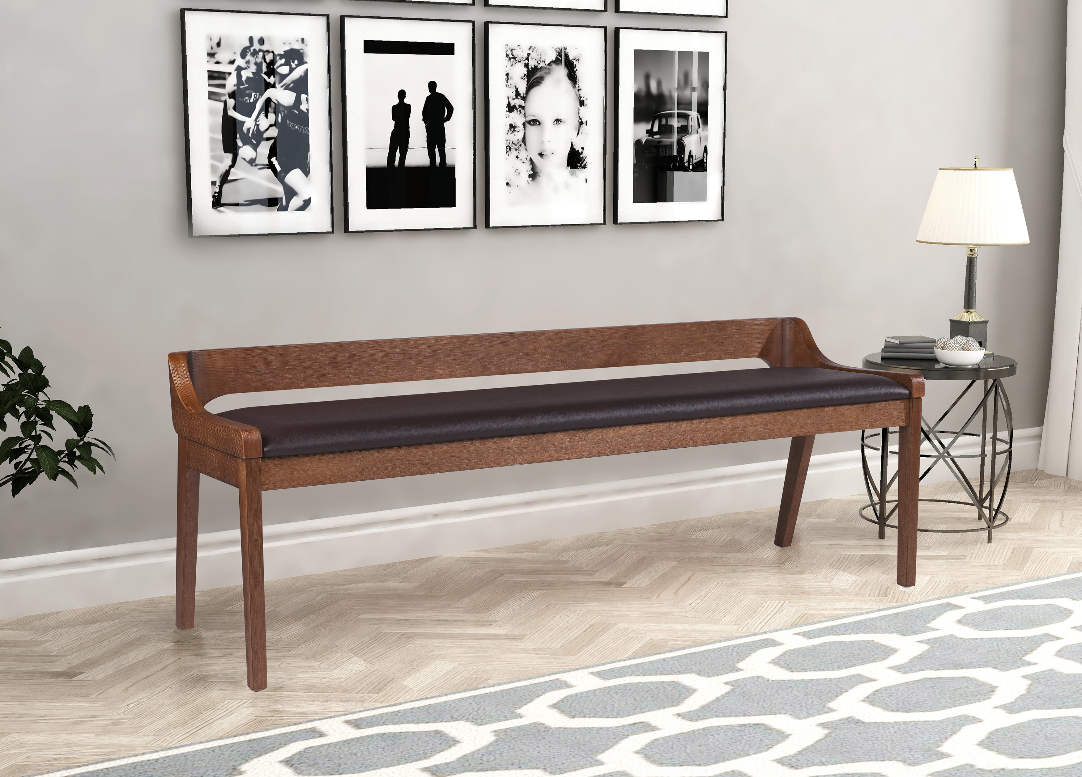 Entryway Bench Mid Century Modern Dining Bench With Back Narrow