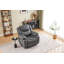 Fauteuil inclinable en cuir gris avec vibrations et chauffage