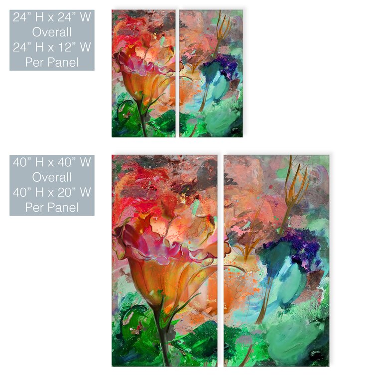 Wade Logan® Painted Petals LXI On Canvas 2 Pieces by Tristan Scott &  Reviews