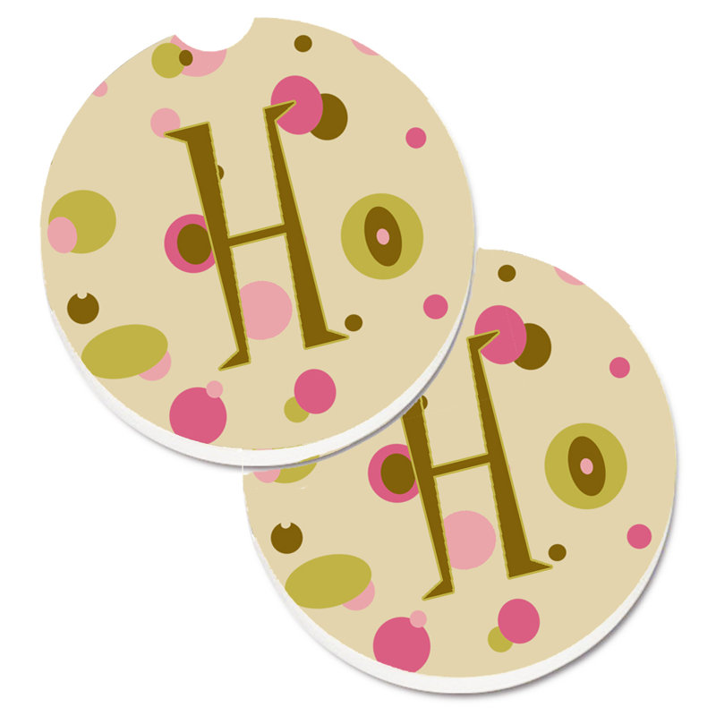 Sous-verre Initiale Monogram, H, Brun clair