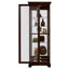 Vitrine verrouillable à portes coulissantes 5 tablettes en cerisier foncé