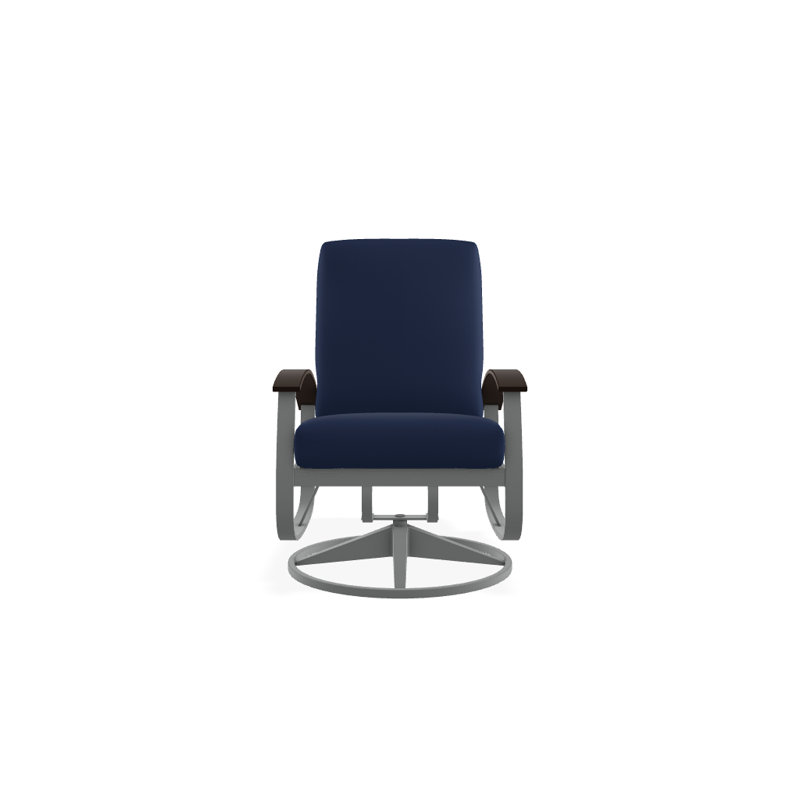 Belle Isle Outdoor Swivel Lounge Chair, Canvas Navy Sunbrella® Canvas, Kona P10, Textured Graphite