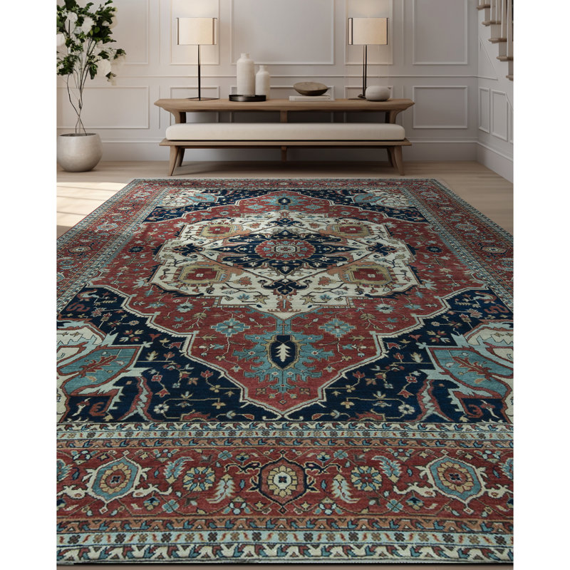 Tapis rouille et rouille de haute qualité noué à la main