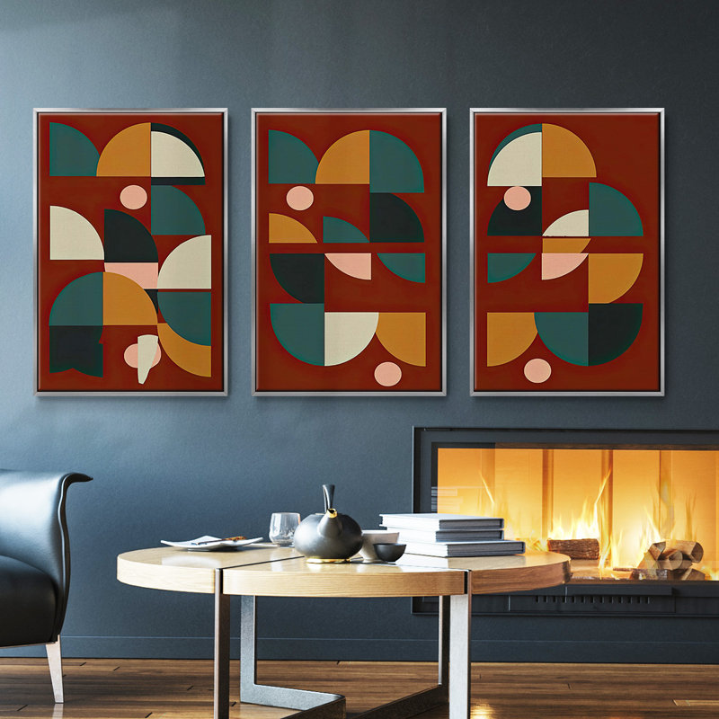 Arches sur rouille II 3 pièces, H 36 po x l 72 po, Argent