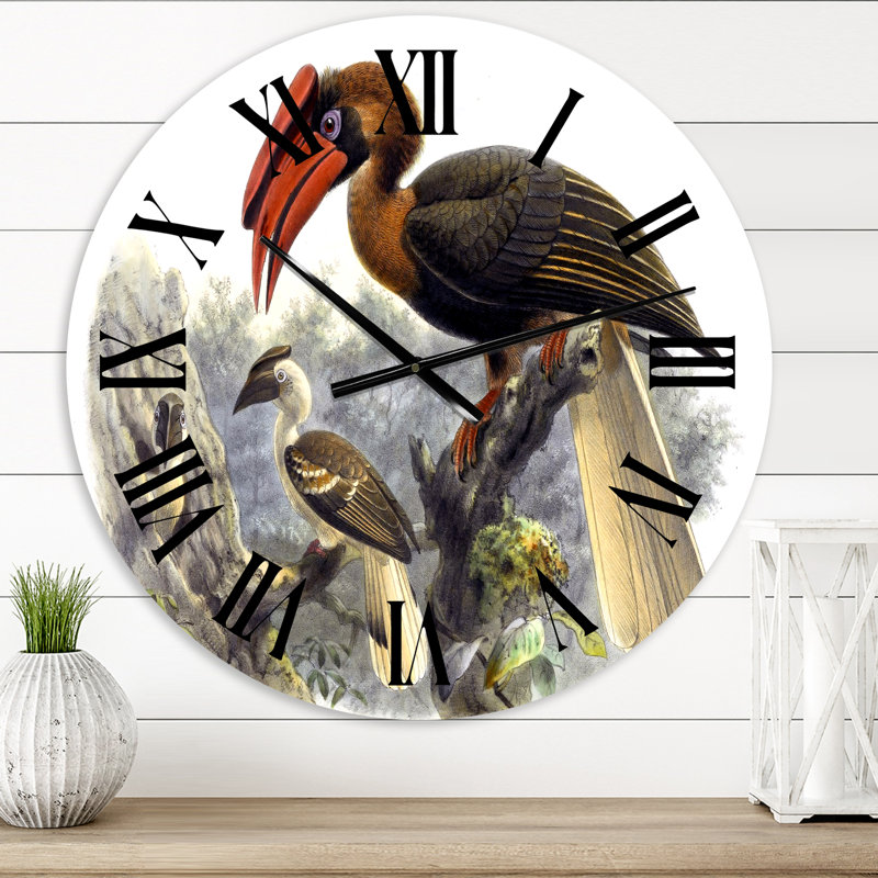 Oiseaux australiens d'époque rétro - horloge murale traditionnelle, Petit