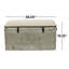 Banc de rangement gris en métal galvanisé avec dessus en toile de jute crème et loquets noirs, 38 po x 16 po x 19 po-1535491559