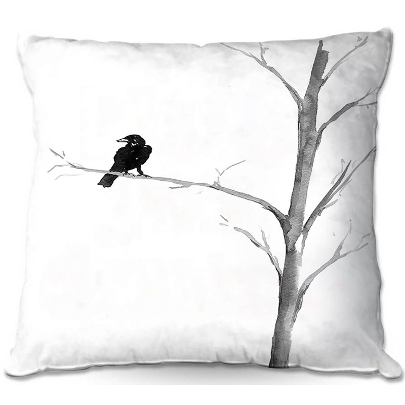 Housse et insert de coussin carré Couch Raven Bird Tree, 16 po x 1 po