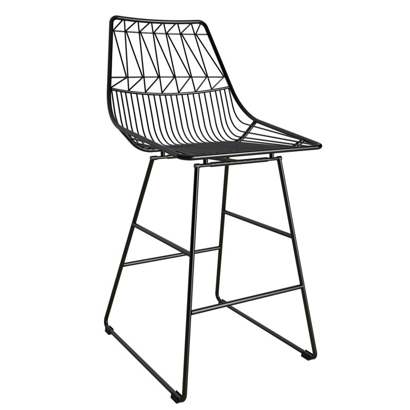 Counter Stool with Metal Frame, Black