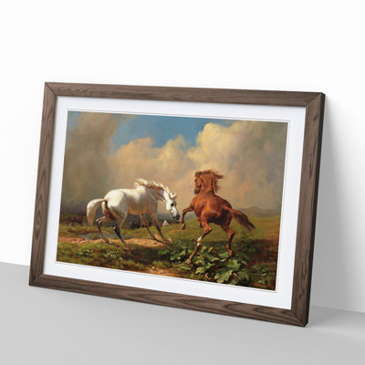 Two Horses by George Stubbs - Picture Frame Painting on MDF