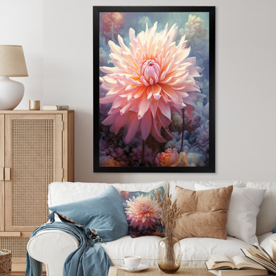 «White Pink Mums Blossoms», reproduction sur toile