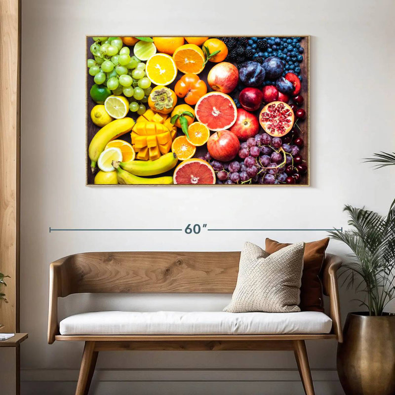 Plateau de fruits, Cadre flottant en bois naturel, 46 po x 31 po