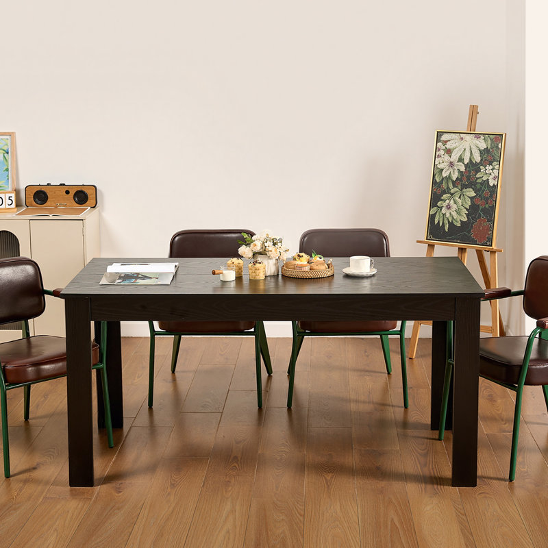 Table de salle à manger rectangulaire en bois 63 pouces pour 4 à 6 personnes (table seulement)