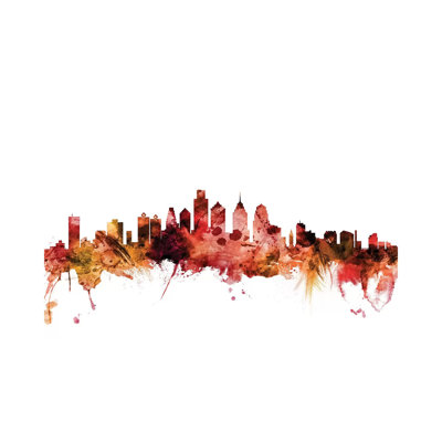 Philadelphia, Pennsylvania Skyline by Michael Tompsett - 1 Piece Wrapped Canvas Wall Art